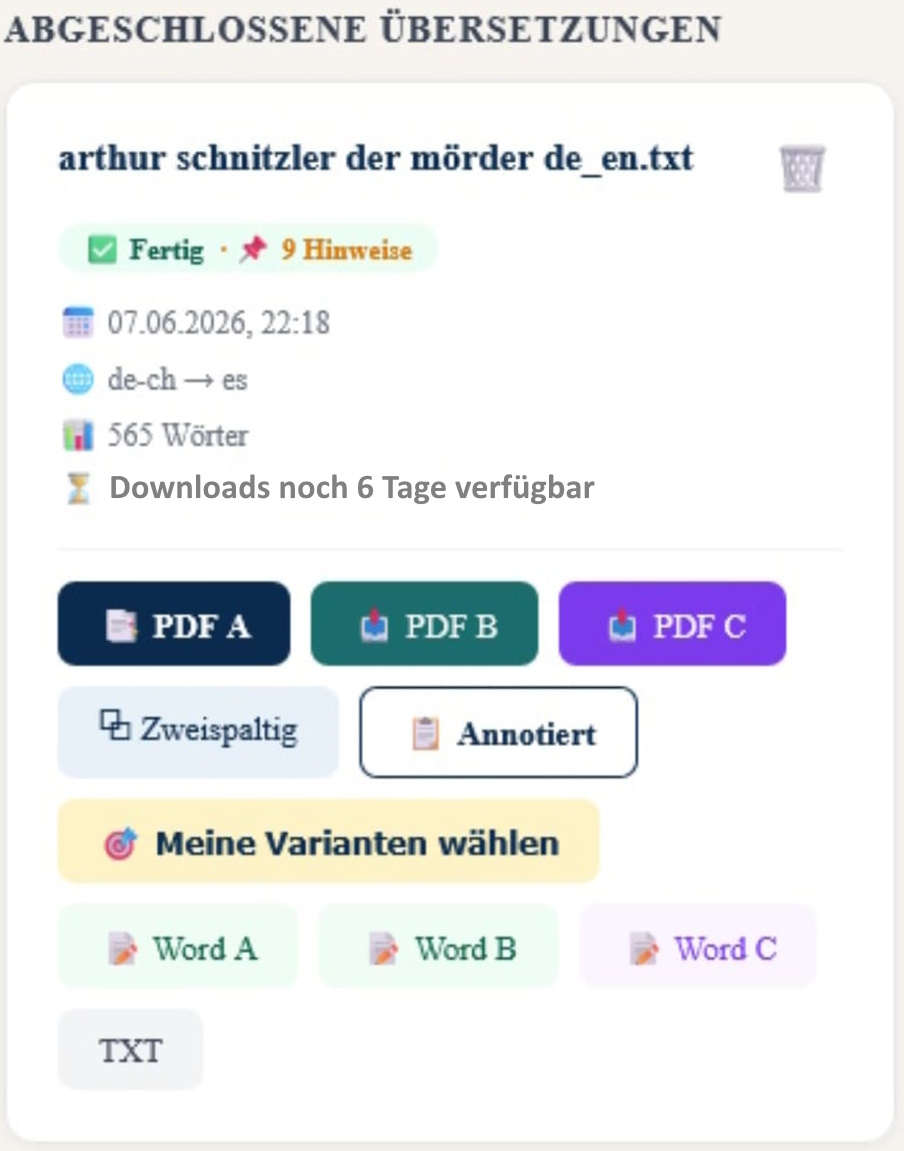 Varianten-Auswahl Modal